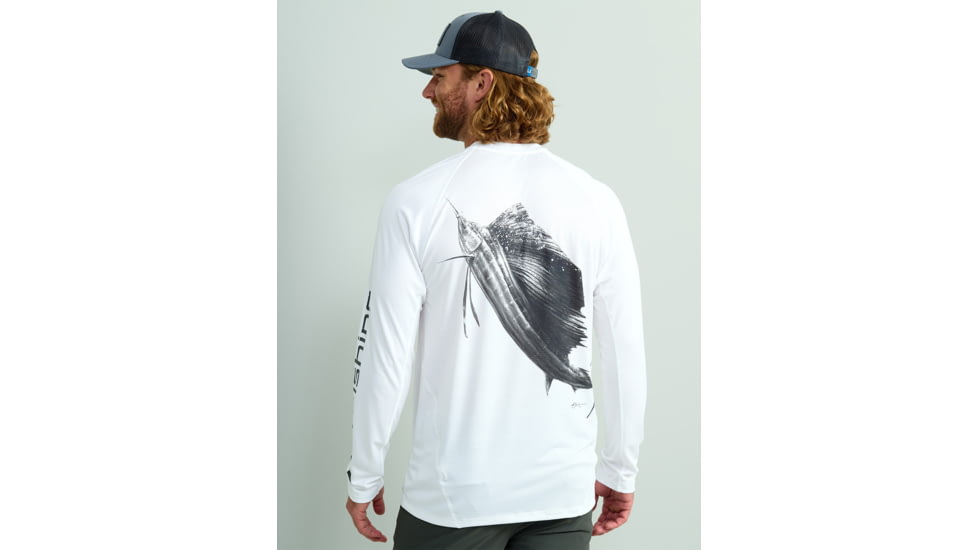 HUK Performance Fishing KC Icon Graphic Long Shirt - Mens, White, Small, H1200629-100-S