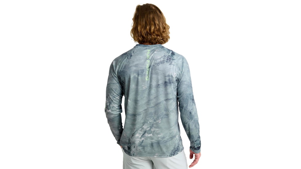 HUK Performance Fishing Pursuit Mossy Oak Printed LS Crew - Mens, Moe Cw Slvrsky, 2XL, H1200610-944-XXL