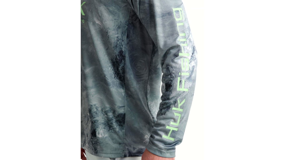 HUK Performance Fishing Pursuit Mossy Oak Printed LS Crew - Mens, Moe Cw Slvrsky, 2XL, H1200610-944-XXL