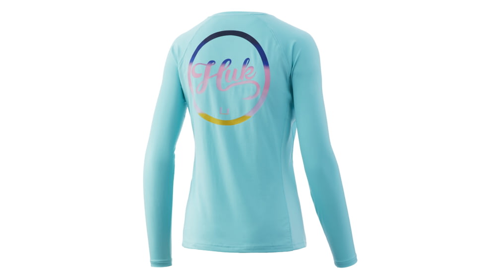 HUK Performance Fishing Script Pursuit Long Sleeve Top - Womens, Blue Radiance, Small, H6120078-444-S