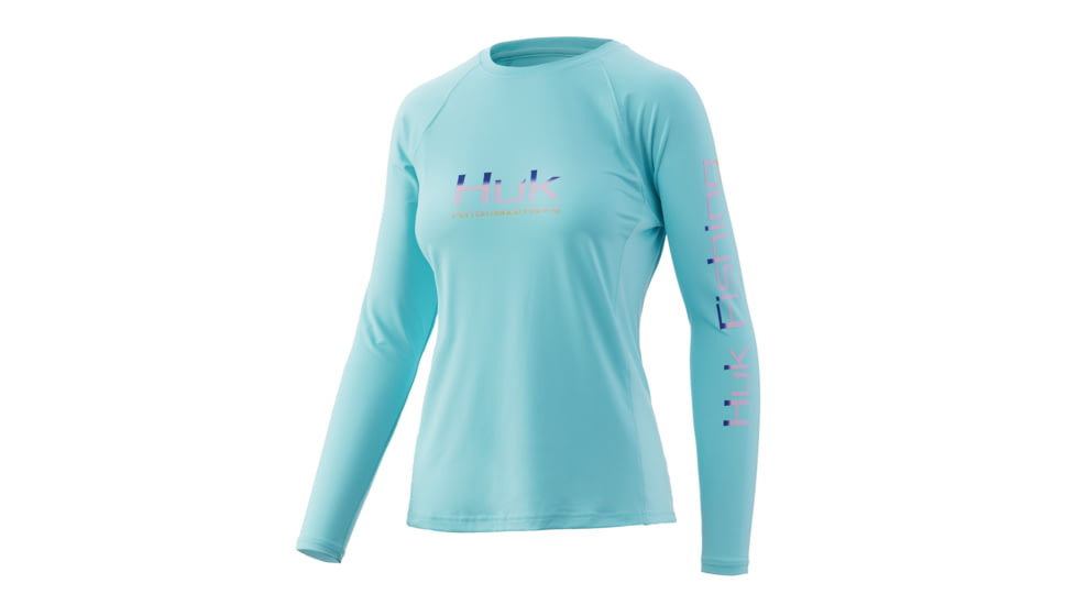 HUK Performance Fishing Script Pursuit Long Sleeve Top - Womens, Blue Radiance, Small, H6120078-444-S