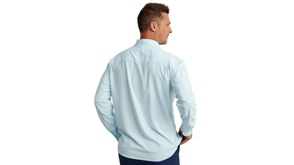 HUK Performance Fishing Tide Point Break LS Minicheck - Mens, Ice Water, Large, H1500155-476-L