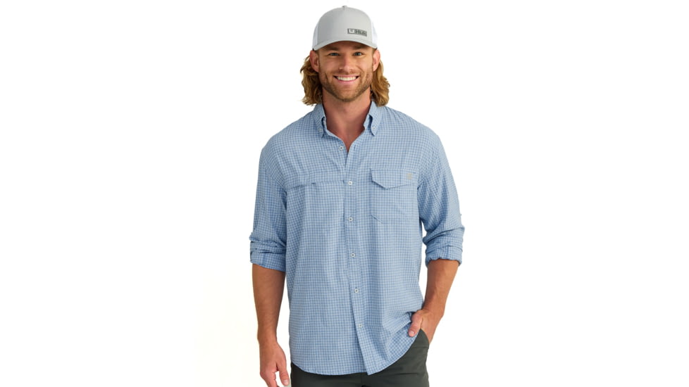 HUK Performance Fishing Tide Point Break LS Minicheck - Mens, Quiet Harbor, 2XL, H1500155-445-XXL