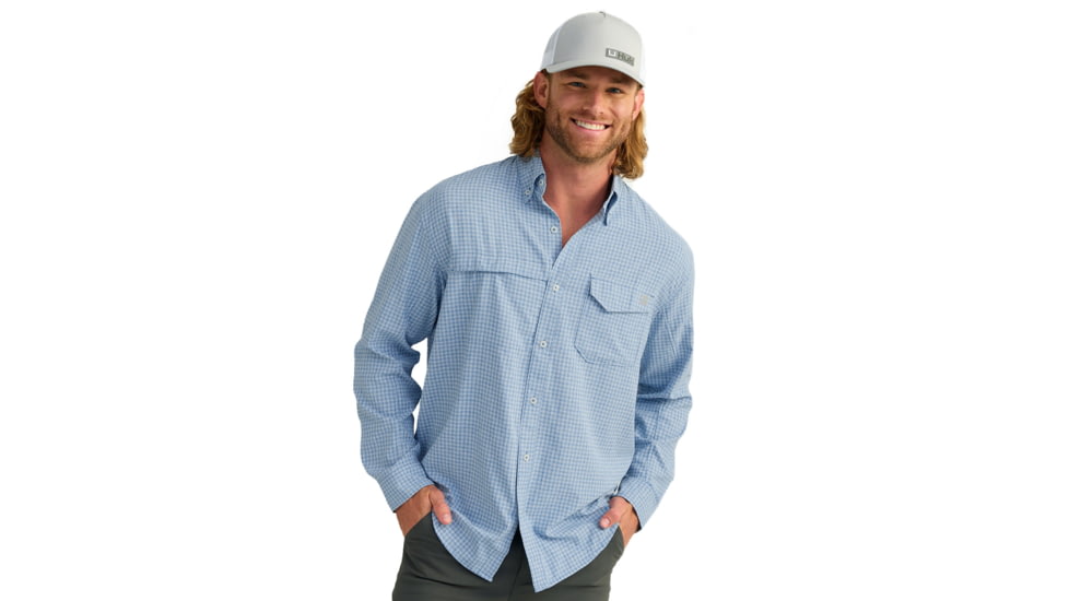 HUK Performance Fishing Tide Point Break LS Minicheck - Mens, Quiet Harbor, 2XL, H1500155-445-XXL