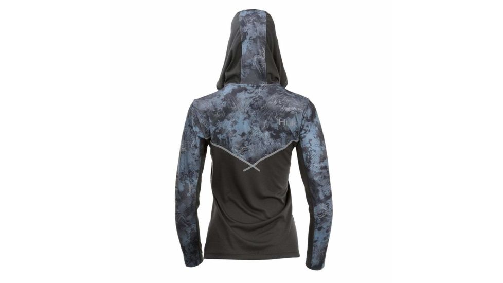 HUK Performance Fishing W Camo Icon Hoodie, Pullover - Womens, Hydro Glacier, Medium, H6120013-098-M