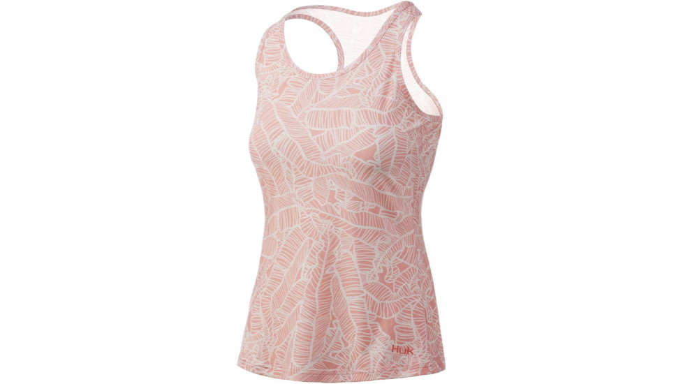 HUK Performance Fishing Pursuit Linear Leaf Tank Top - Womens, Desert Flower, M, H6120106-687-M