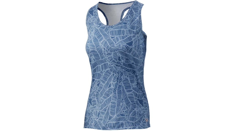 HUK Performance Fishing Pursuit Linear Leaf Tank Top - Womens, Titanium Blue, XL, H6120106-428-XL