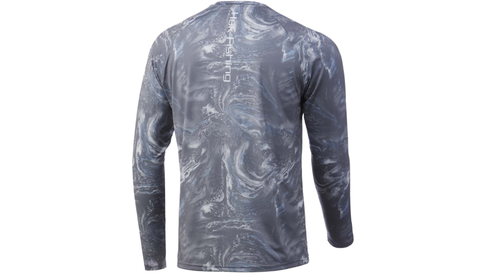 HUK Performance Fishing Stone Shore Pursuit L/S Shirt - Mens, Overcast Grey, M, H1200409-032-M