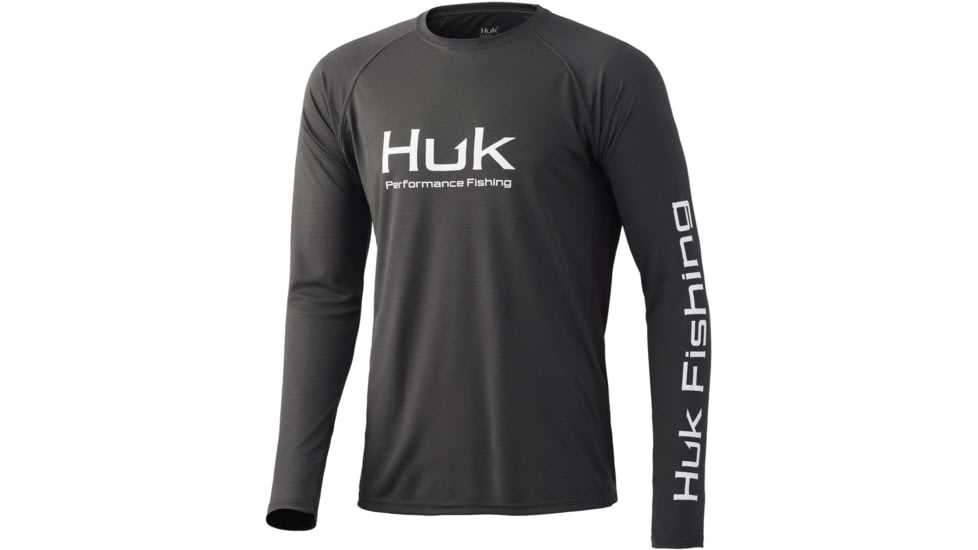 HUK Performance Fishing Vented Pursuit L/S Shirt - Men's, Volcanic Ash, S, H1200396-013-S