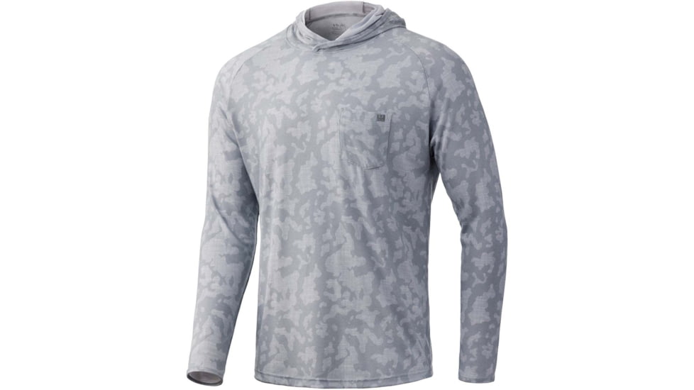 HUK Performance Fishing Waypoint Running Lakes Hoodie - Men's, Overcast Grey, XXL, H1200445-032-XXL