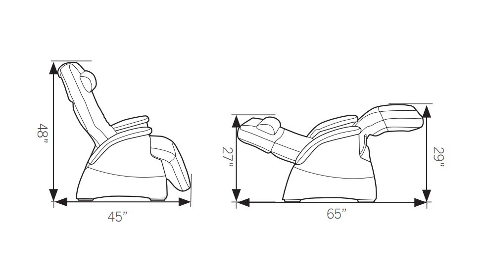 Human Touch PC086 Perfect Chair Serenity dimensions