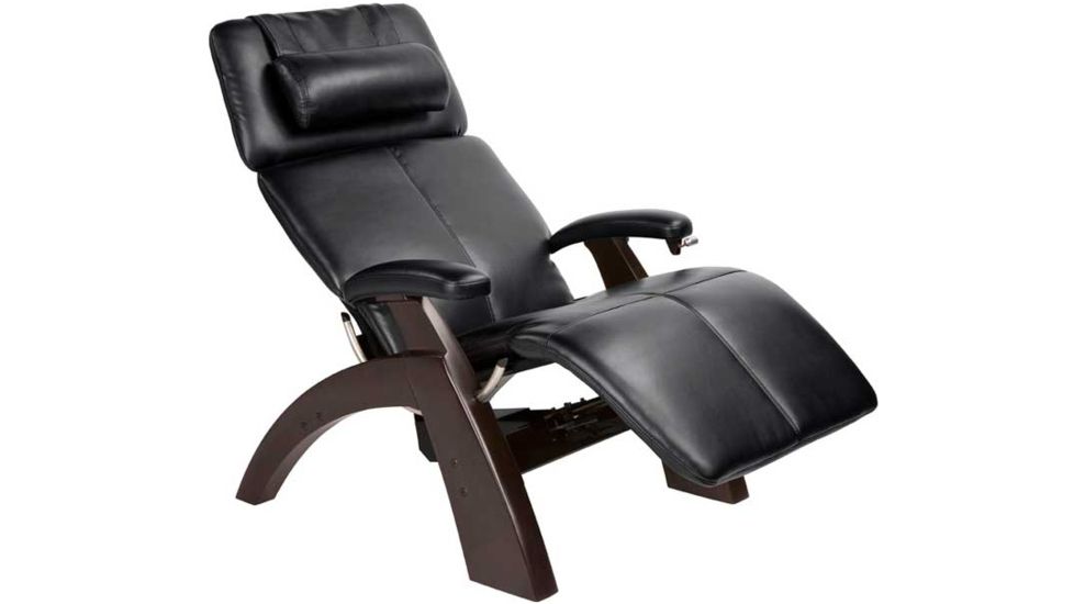 Human Touch Perfect Chair PC-095 - Dark Walnut base, Black Chair Pads