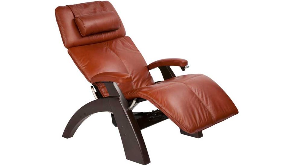 Human Touch Perfect Chair PC095 - Dark Walnut base, Cognac Chair Pads