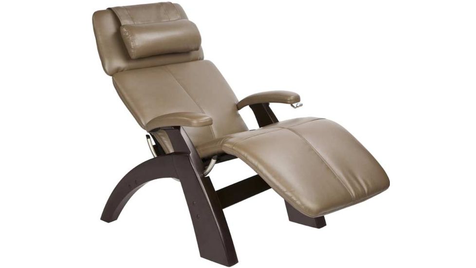 HT Silhouette Perfect Chair w/ Dark Walnut base, Cashew Bonded Leather Chair Pads