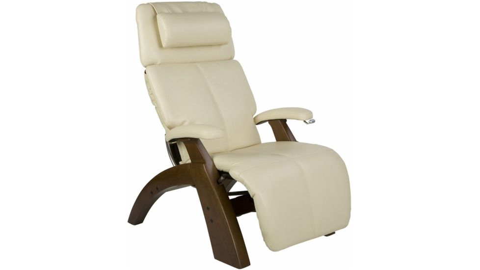 Human Touch Silhouette Perfect Chair PC-075 with Walnut base, Ivory Chair Pads