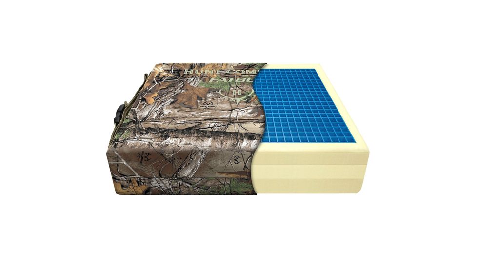 Hunt Comfort Ultra-Premium Gel Core Fatboy Cushion, Realtree Extra Camo, 16x14x3in HCSC75G