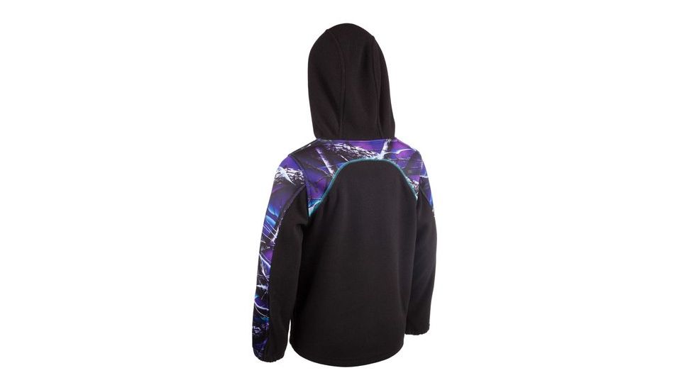 Huntworth 2-Tone Fleece 1/4 Zip Pullover Hoodie Girls, Ultraviolet/ Black, Large E-904-YG-31UV/BK-L