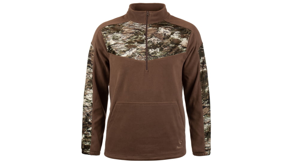 Huntworth Anti-pill Fleece 1/4 Zip Pullover - Mens, Ash Brown / Tarnen, Extra Large, E-957-AB/TRN-XL
