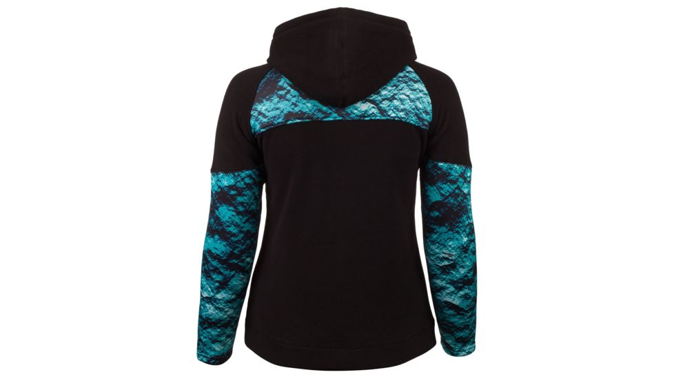 Huntworth Anti-Pill Fleece Hooded Jacket - Womens, Black/Phathom Lagoon, Extra Large, E-963-W-BK/LAG-XL