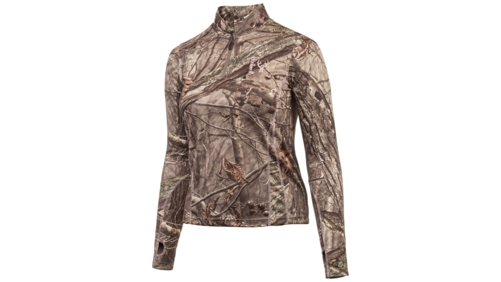 Huntworth Dorado Light Weight Pique Knit 1/4 Zip Pullover - Womens, Hidden, Large, E-919-W-HDN-L