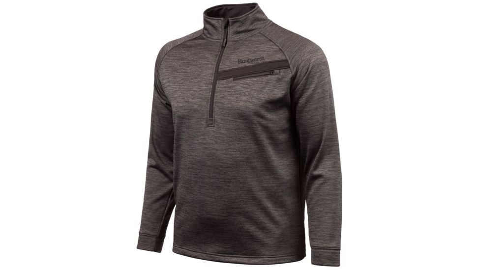 Huntworth Heather Performance Fleece Half Zip - Mens, Heather Gray/Black, Large, E-9138-HG/BK-L