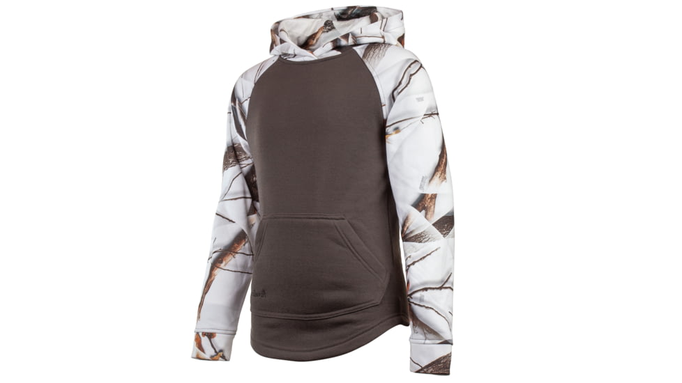 Huntworth Knit Jersey Hoodie - Girls, Charcoal Gray / Snow Camo, Small, E-9303-YG-CG/SCB-S