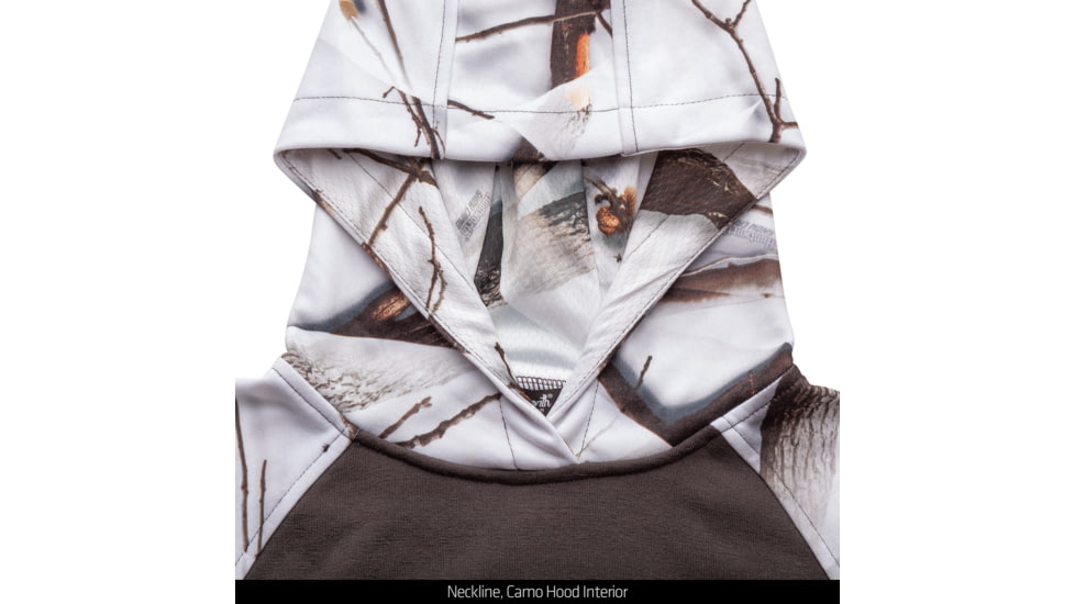 Huntworth Knit Jersey Hoodie - Girls, Charcoal Gray / Snow Camo, Small, E-9303-YG-CG/SCB-S