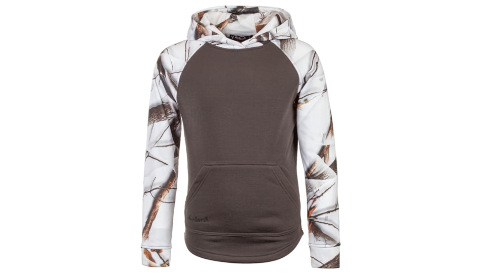 Huntworth Knit Jersey Hoodie - Girls, Charcoal Gray / Snow Camo, Small, E-9303-YG-CG/SCB-S
