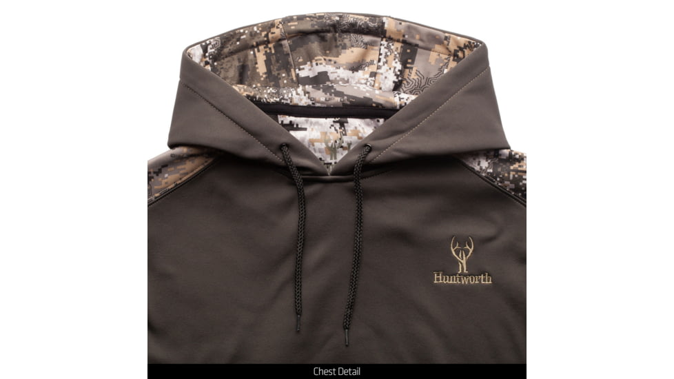 Huntworth Performance Fleece Hoodie - Mens, Charcoal Gray/Disruption, Medium, E-9198-31CG/DC-M