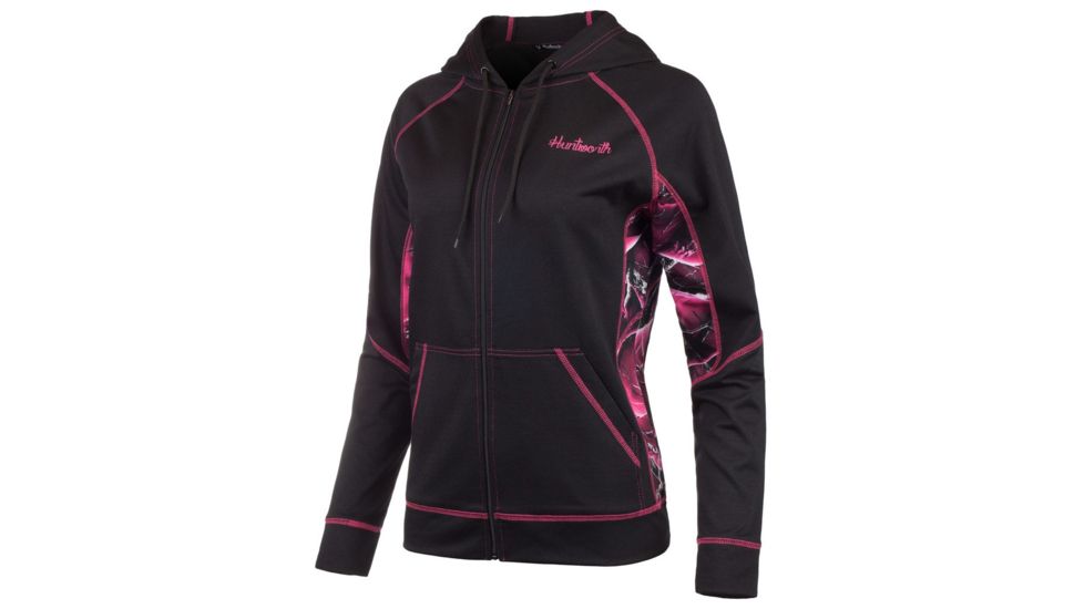 Huntworth Terry Knit Jacket - Womens, Black/Huntworth Passion, Large E-9087-W-BK/PA-L