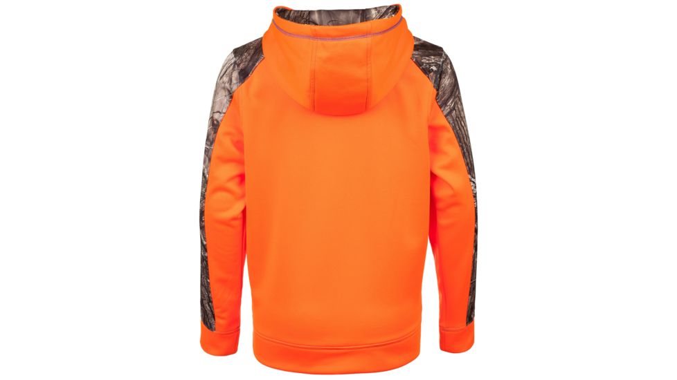 Huntworth Youth Boys Hunting Performance Fleece Hoodie - Kids, Blaze Orange/Hiddn, Large, E-948-Y-BZ/HDN-L