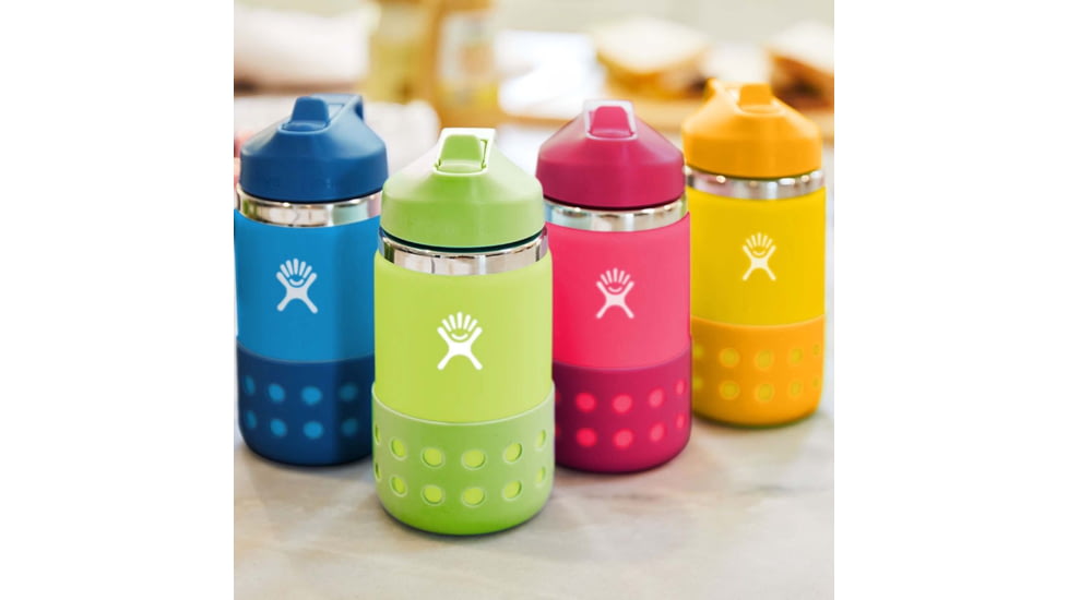 Hydro Flask 12 oz Wide Straw Lid &amp; Boot - Kids, Firefly, W12BSWBB318