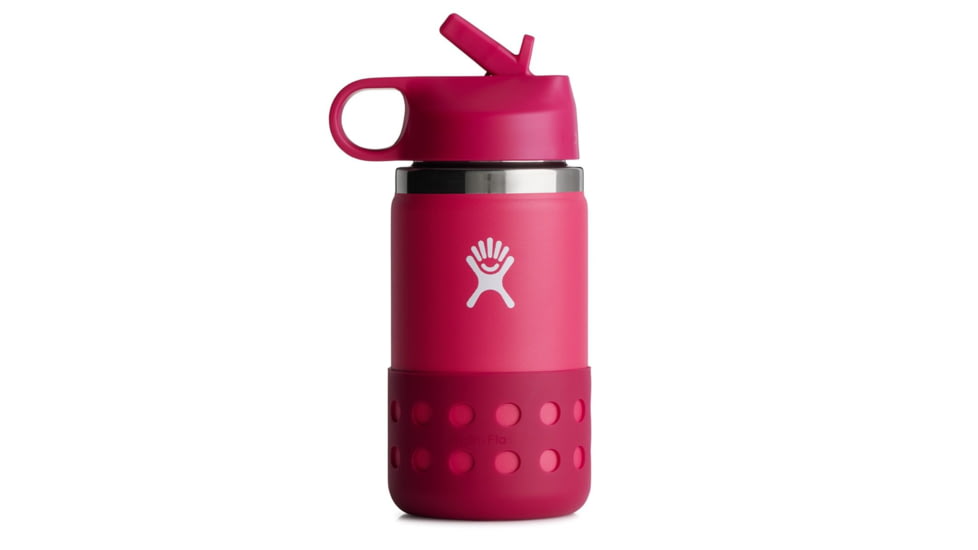 Hydro Flask 12 oz Wide Straw Lid &amp; Boot - Kids, Peony, W12BSWBB623