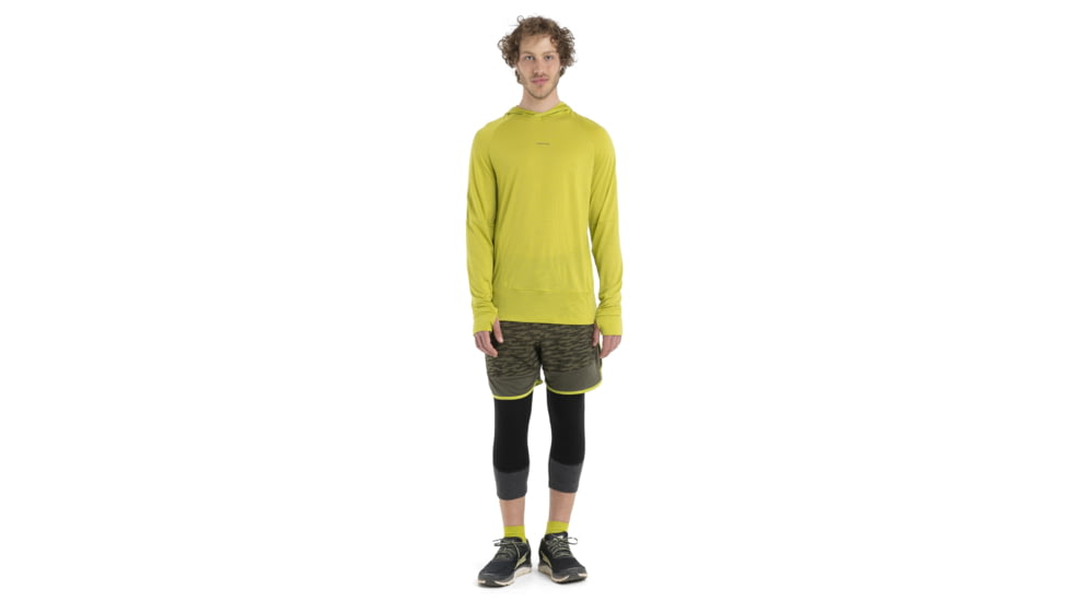 Icebreaker 125 Cool-Lite Sphere Long Sleeve Hoodie - Mens, Bio Lime, Extra Large, IB0A56EU864XL