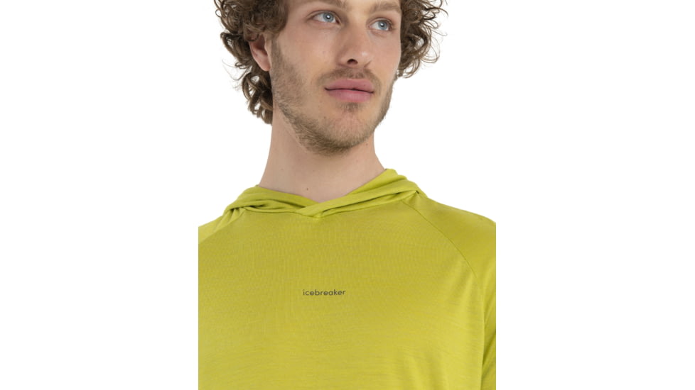 Icebreaker 125 Cool-Lite Sphere Long Sleeve Hoodie - Mens, Bio Lime, Extra Large, IB0A56EU864XL