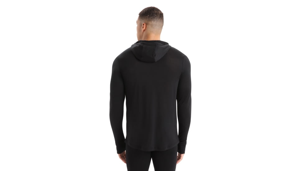 Icebreaker 125 Cool-Lite Sphere Long Sleeve Hoodie - Mens, Black, Large, IB0A56EU001L