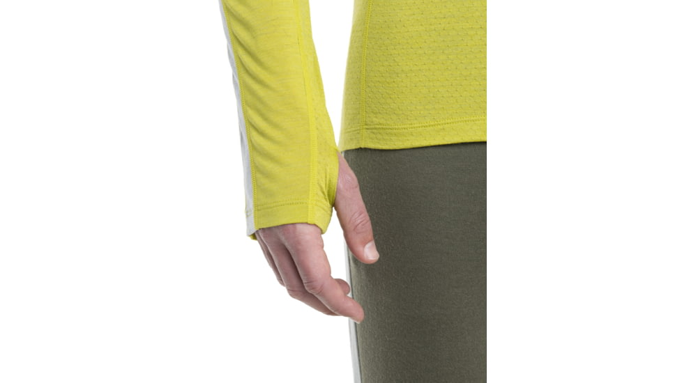 Icebreaker 125 ZoneKnit Long Sleeve Crewe Thermal Top - Mens, Bio Lime/Ether/Cb, 2XL, IB0A56H3883XXL