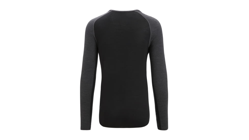 Icebreaker 125 ZoneKnit Long Sleeve Crewe Thermal Top - Mens, Jet Heather/Black/Metro Heather/Cb, Extra Small, IB0A56H3585XS