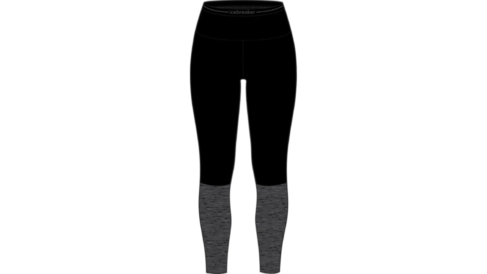 Icebreaker 125 ZoneKnit Merino Thermal Leggings - Women's, Black/Jet Heather/Cb, Extra Small, IB0A56H6091XS