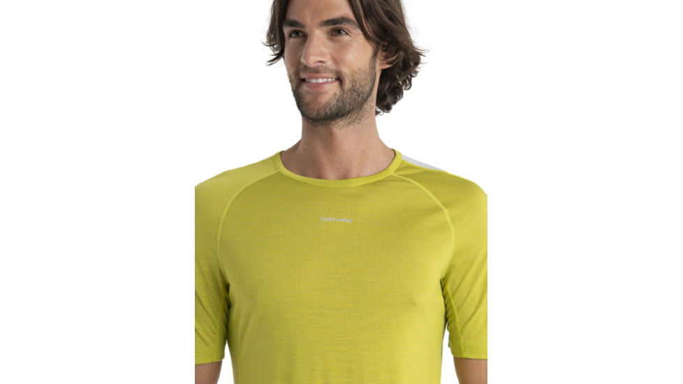 Icebreaker 125 ZoneKnit Short Sleeve Crewe Thermal Top - Mens, Bio Lime/Ether/Cb, 2XL, IB0A56H7883XXL