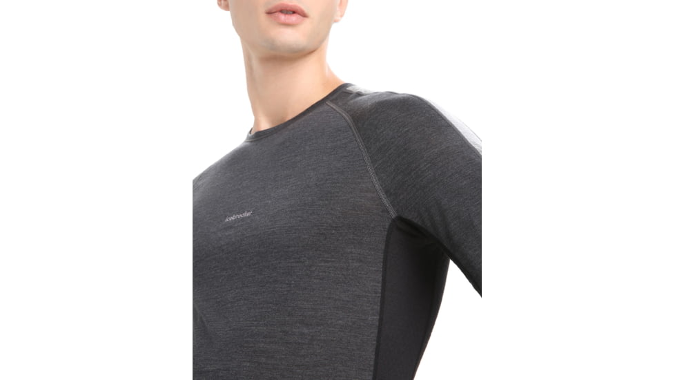 Icebreaker 125 ZoneKnit Short Sleeve Crewe Thermal Top - Men's, Jet Heather/Black/Metro Heather/Cb, 2XL, IB0A56H7585XXL