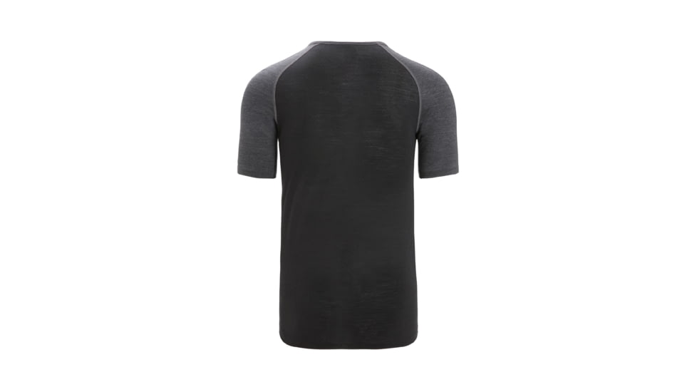 Icebreaker 125 ZoneKnit Short Sleeve Crewe Thermal Top - Mens, Jet Heather/Black/Metro Heather/Cb, 2XL, IB0A56H7585XXL