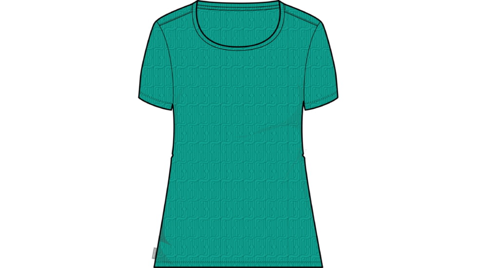 Icebreaker 150 Tech Lite II Short Sleeve Scoop Herenga T-Shirt - Women's, Flux Green/Dk Flux/Aop, Small, IB0A56TIA67S