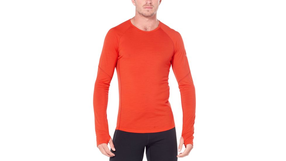 Icebreaker 150 Zone Long Sleeve Crewe, Chili Red/Monsoon, Small, 104347-601-S