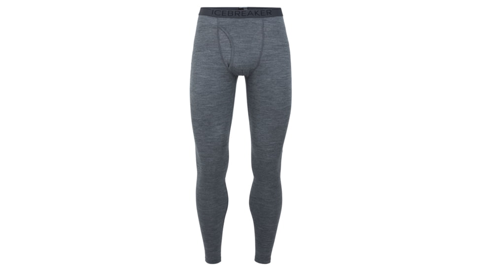 Icebreaker 200 Oasis Leggings w/Fly - Mens, Gritstone Heather/Monsoon, Extra Large, 104370-002-XL