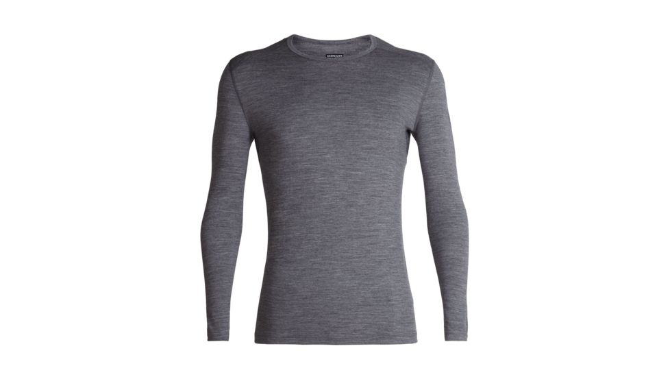Icebreaker 200 Oasis Long Sleeve Crewe Single Line Ski - Mens, Gritstone HTHR, Medium, 104898013M
