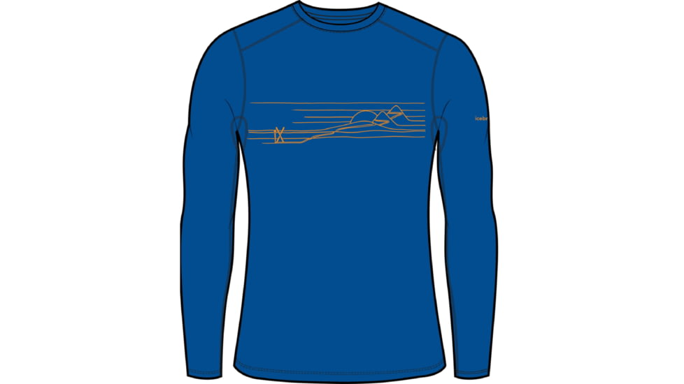 Icebreaker 200 Oasis Long Sleeve Crewe Ski Stripes Thermal Top - Men's, Lazurite, 2XL, IB0A56HU580XXL