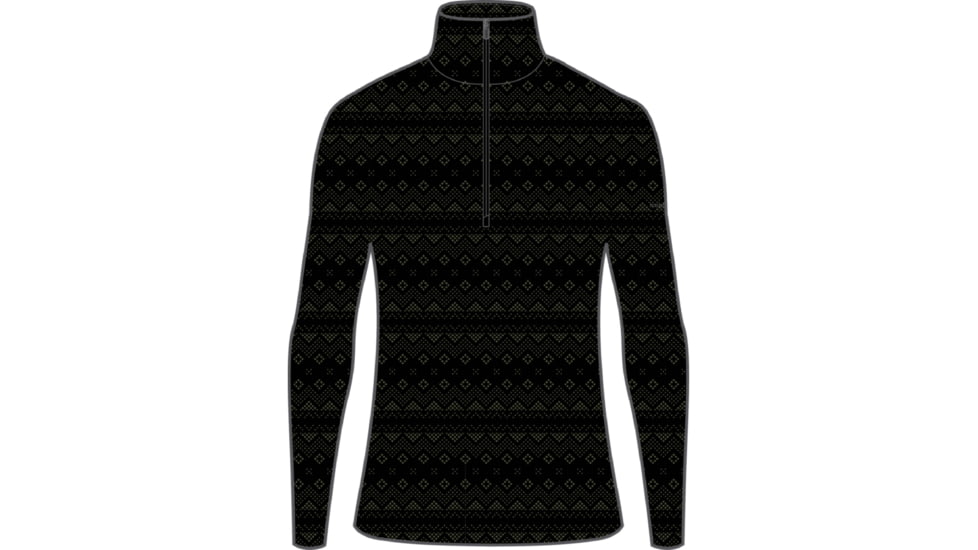 Icebreaker 200 Oasis Long Sleeve Half Zip First Snow Thermal Top - Men's, Black/Loden/Aop, Extra Small, IB0A56T2A55XS