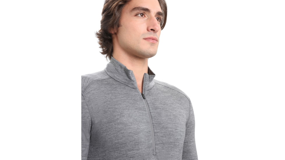 Icebreaker 200 Oasis Long Sleeve Half Zip Thermal Top - Mens, Gritstone Heather, Extra Small, IB104367013XS