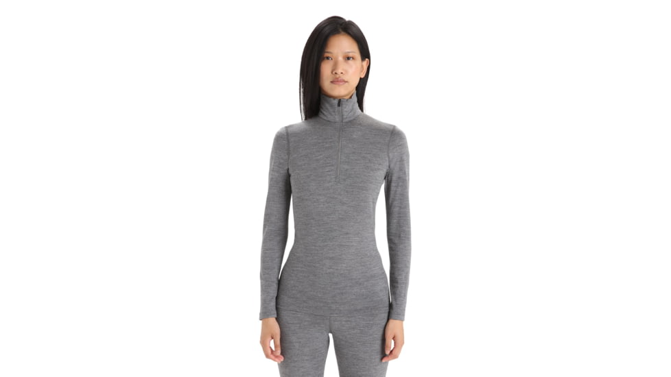 Icebreaker 200 Oasis Long Sleeve Half Zip Thermal Top - Women's, Gritstone Heather, Extra Small, IB104380013XS